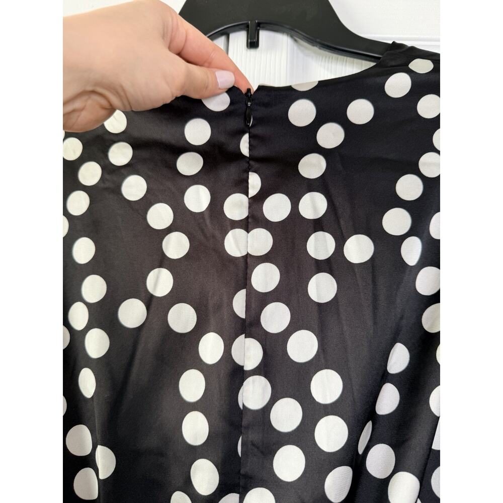 NEW White House Black Market WHBM Dress Size 4 Small Polka Dot Faux Wrap Career - Picture 7 of 14